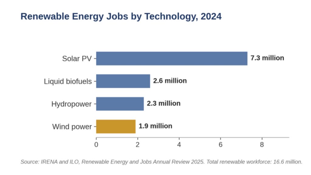 renewable energy jobs by technology 2024